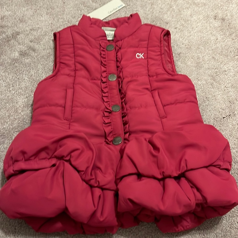 Girls ruffle puffer vest